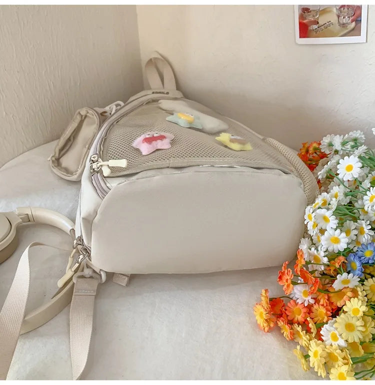 Casual Travel Transparent Zipper Shoulder Bag Vintage Women All Match Simple Ita Bag Y2K Girls Fashion Crossbody Bags Handbags