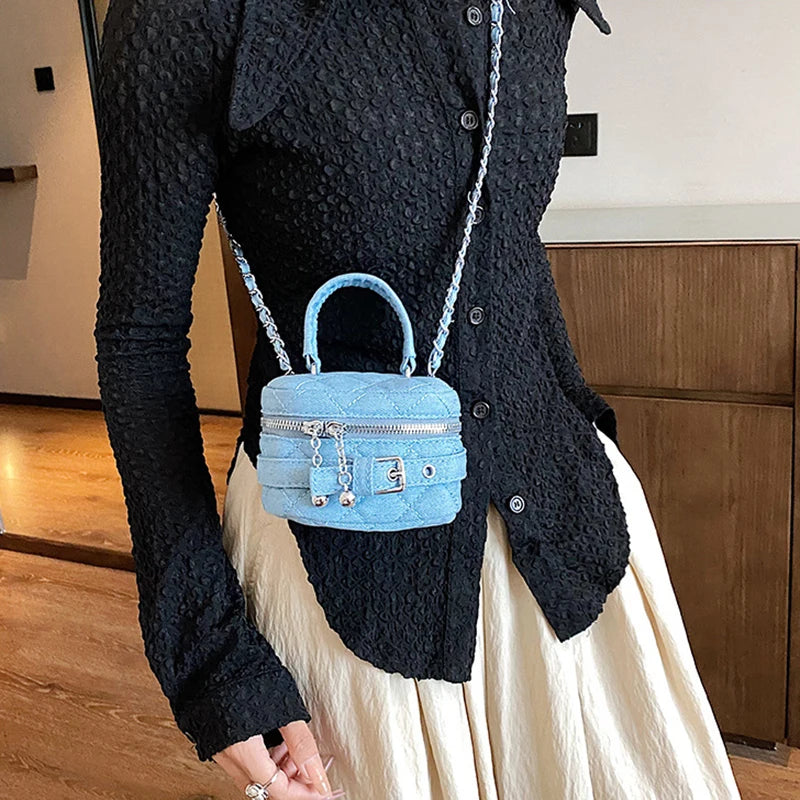 Jeans Mini Crossbody Bag Waistbag for Women Casual Durable Cute Bag for Girl Small Belt Kids Snack Cosmetic Makeup Shoulder Bags