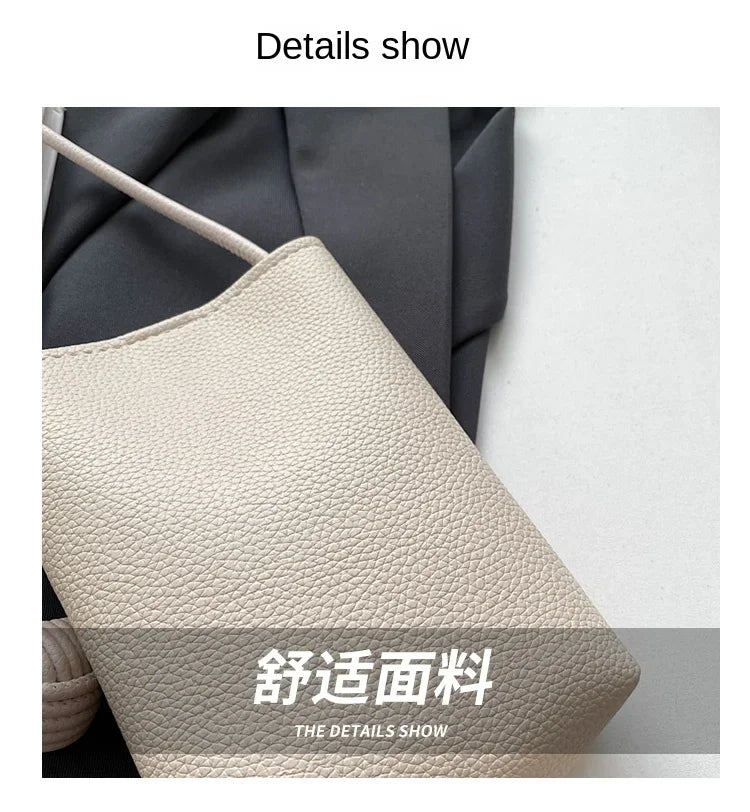 Women Leather Small Crossbody Bag Designer Cell Phone Bag Lightweight Fashion Shoulder Bag Ladies Travel Purse