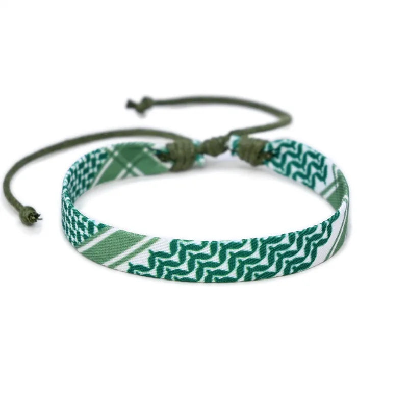 Meetvii Arabic Scarf Style Woven Bracelet for Women Men Handmade Ethnic Wave Dot Colored Ribbon Bracelets Jewelry