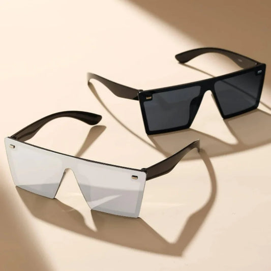 2PCS Oversized Square Frame Casual fashion Ladies Sunglasses retro Style Y2K Street Beach Decoration Glasses