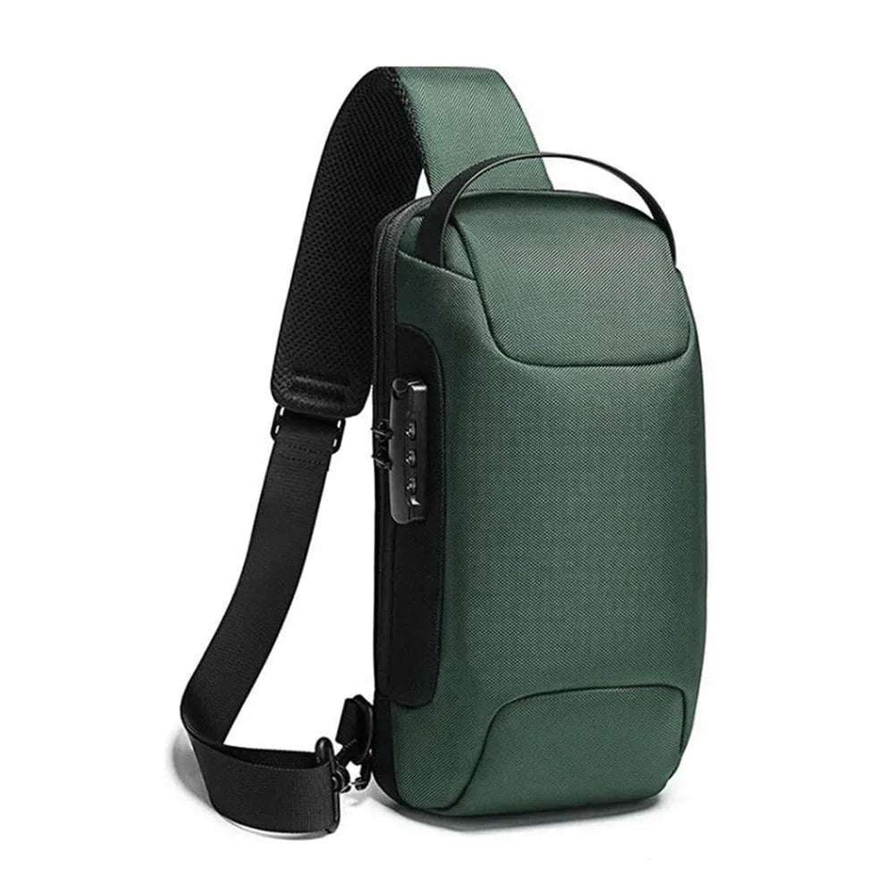 Waterproof Anti -Theft Password Lock Cross -Men Bag Oxford Cloth Sports Oblique Back Shoulder Bag Business Small Crossbody Bag