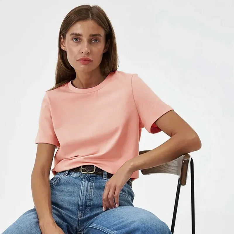 3XL 4XL 100% Cotton Women s T shirt Oversized Casual Solid Tees Short Sleeve Summer Top Plain Streetwear Quality Basic Clothing