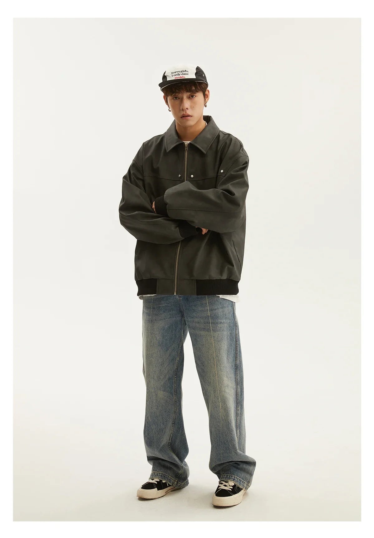 American Style Vintage Lapel Jacket For Men Loose Fit Versatile Autumn Winter Trendy Hong Kong Style Couple Workwear Jacket