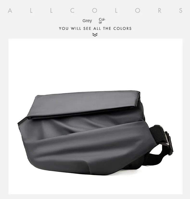 Premium Waterproof Magnetic Buckle Crossbody Bag Personality Fashion Men Messenger Bag Black Minimalist Shoulder Bags Men Bag