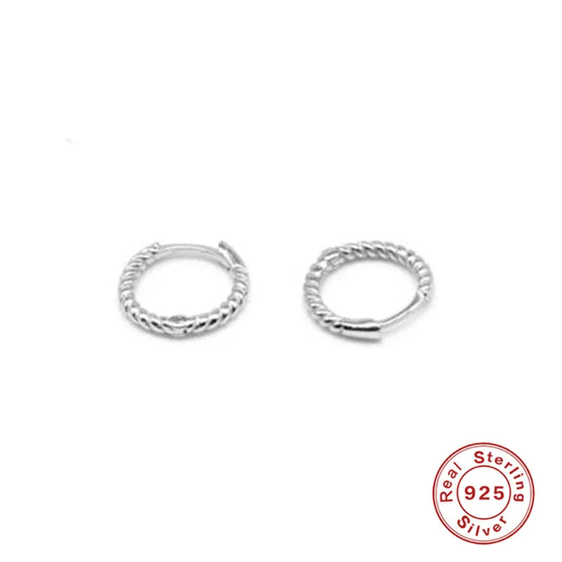 CANNER White Zircon Simple Love Round Earring For Women 925 Sterling Silver Earrings Hoops Pendiente Plata Piercing Gold Jewelry