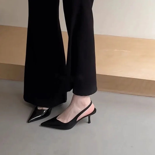 New Spring and Summer Fashion Sexy Banquet Casual Women's Shoes Solid Color Light Mouth Stiletto Heels Pointed Toe Toe Sandals