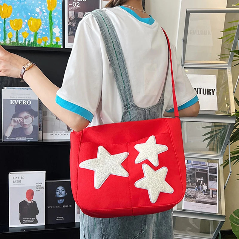 Men and women's commuting bags - simple, niche, retro, girlish cross-body bag made of canvas fabric