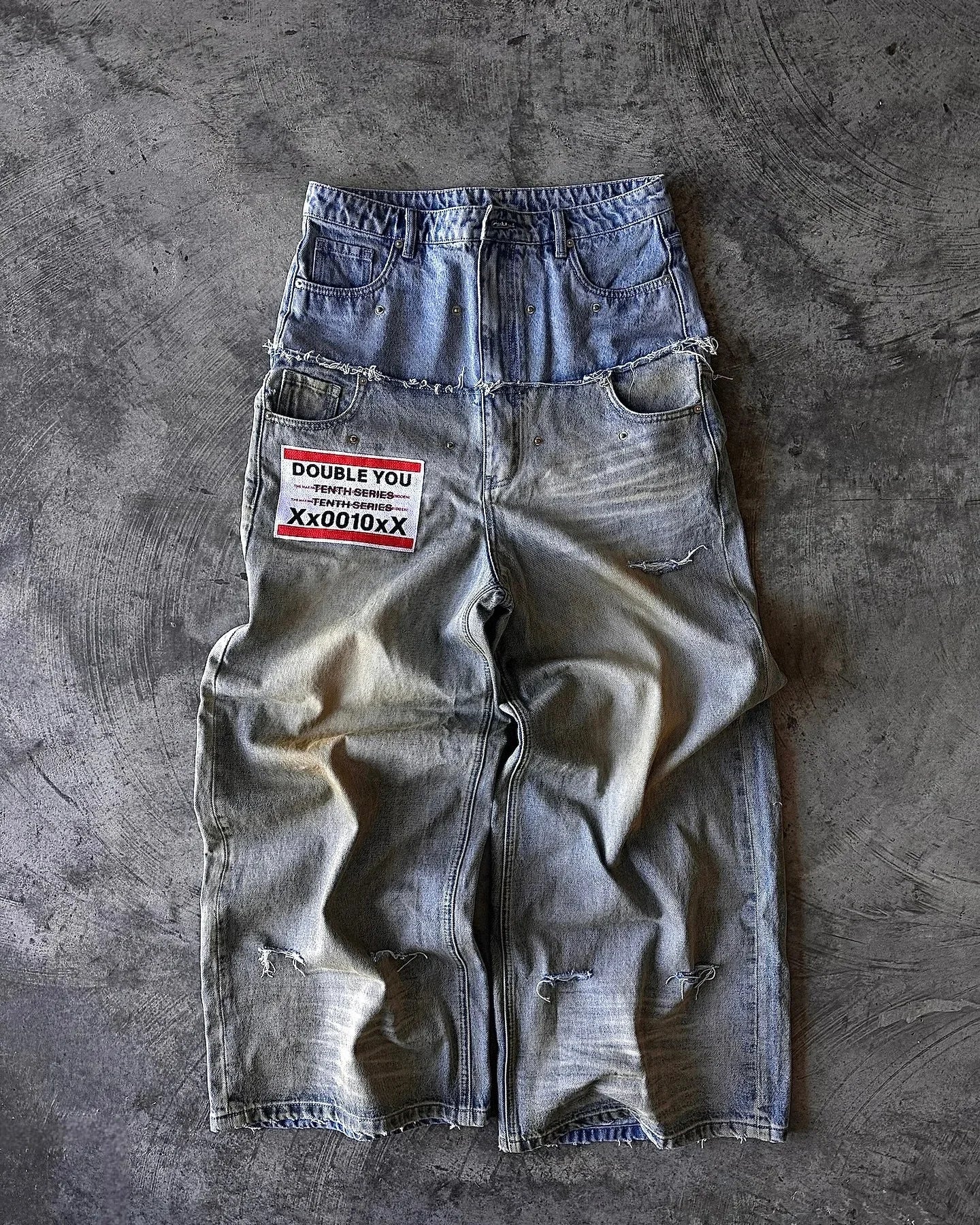 Y2K New American Retro Hip-Hop Cherry Blossom Dragon Print Loose Jeans For Men and Women Gothic Hip-Hop Casual Joker Street Wear