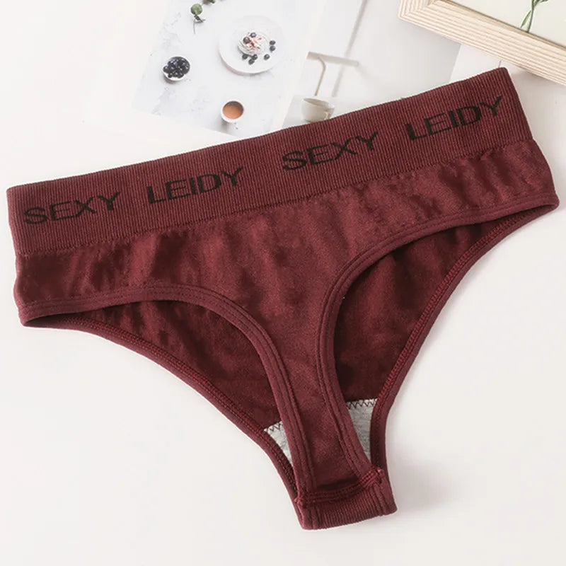 Letter Belt Brazilian Panties Women Seamless Underwear Female Underpants Sexy Briefs Lingerie Comfy Intimates