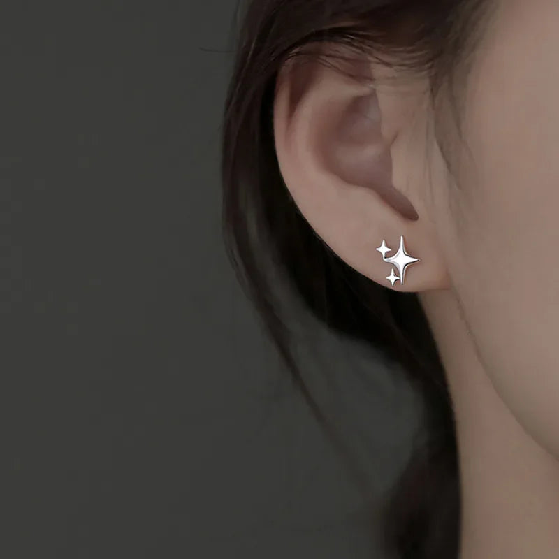 Ventfille 925 Sterling Silver Star Earring for Women Girl Simple Tassels Chain Fashion Office Jewelry Gift Dropshipping