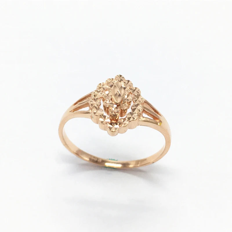 585 Purple Gold Plated 14K Rose Gold New Olive Type Shiny Rings For Women Open Fashion Exquisite Charm Jewelry Party Gift