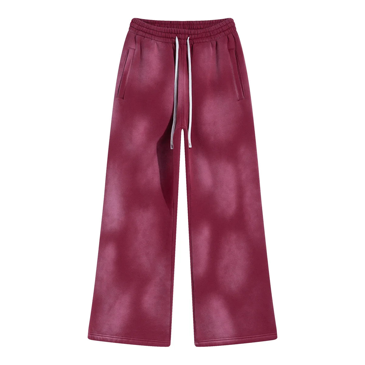 Autumn and winter 2024 new splash ink white spray-dyed loose plus velvet joggers