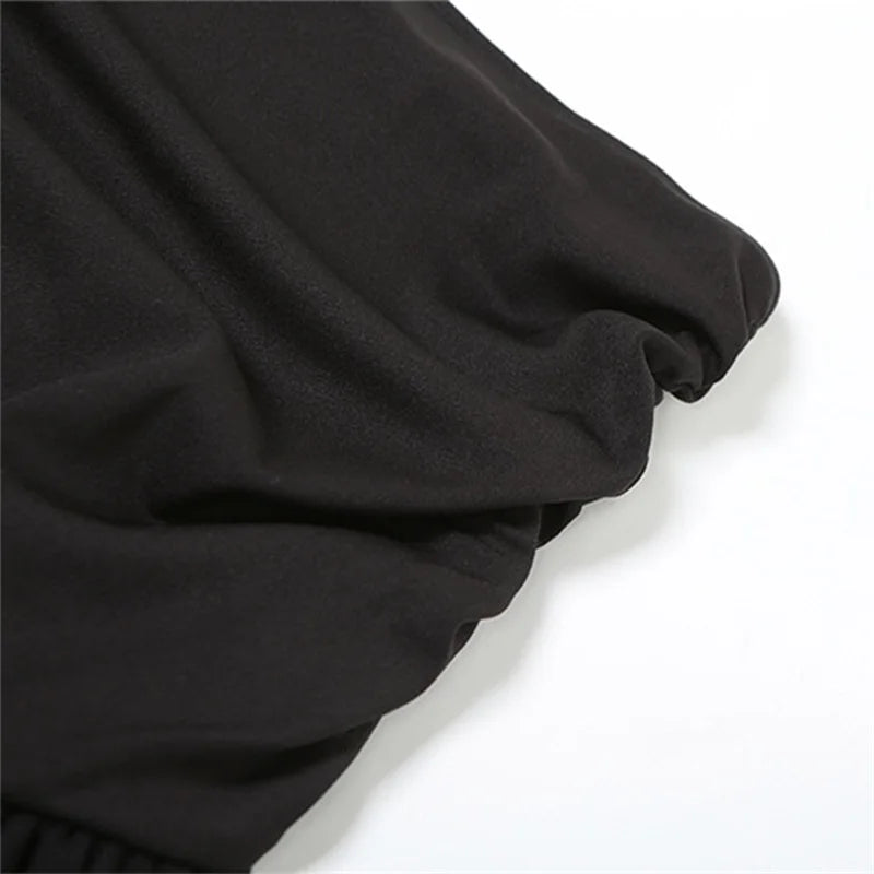 Lamuusaa Mesh Skirt y2k Clothes Women Solid Color High Waist Ruched Irregular Ruffle Hem Skirt Evening Party Skirts Streetwear