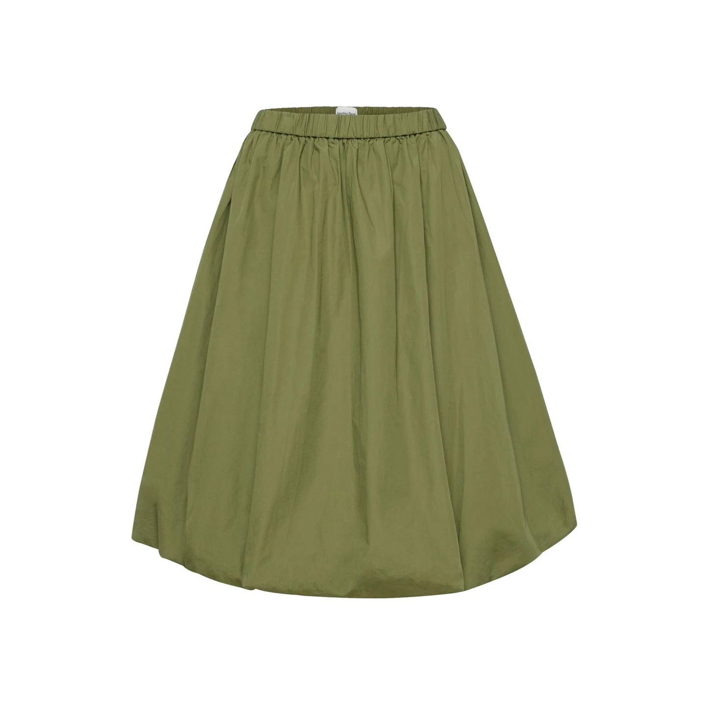 Women Bubble A-Line Skirt Casual Summer Solid Color Elastic Waist Gothic Midi Skirt for Beach Vacation Club Streetwear
