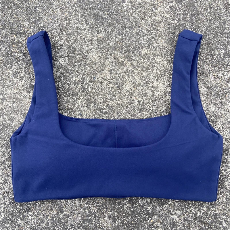 Solid Color Sports Bra Push Up Gym Underwear Women Breathable Yoga Vest Clothes High Impact Fitness Workout Top With Chest Pad