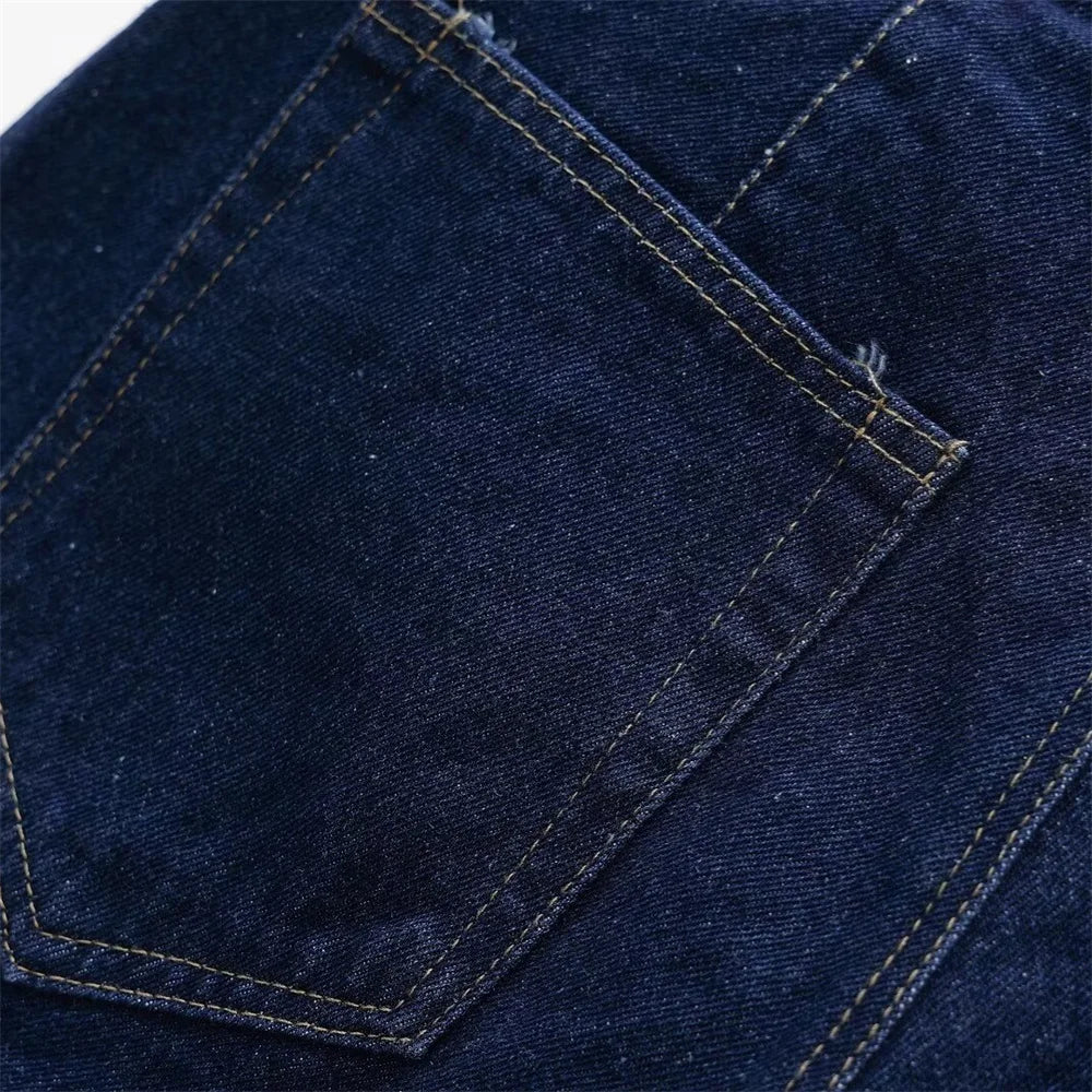 2024ZAR * Spring/Summer New Women's American Retro Versatile, Small and Popular, Western Design, Button Decorated Jeans Skirt
