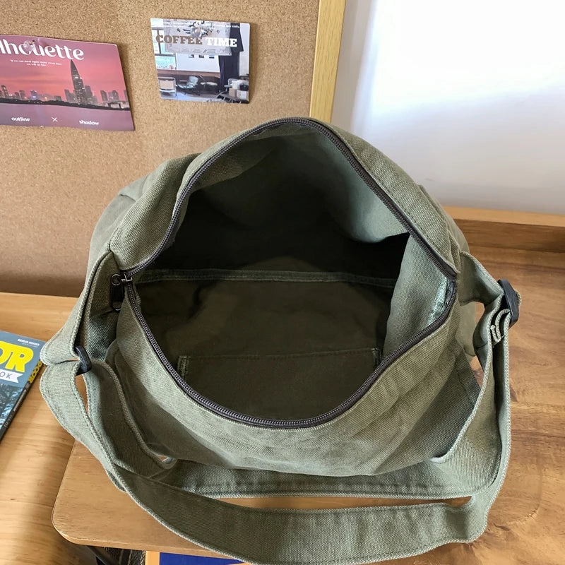 Men'S Minimalist Large Capacity Messenger Bag, Casual Shoulder Bag, Suitable for Vacation, Outdoor Activities, Daily Commuting
