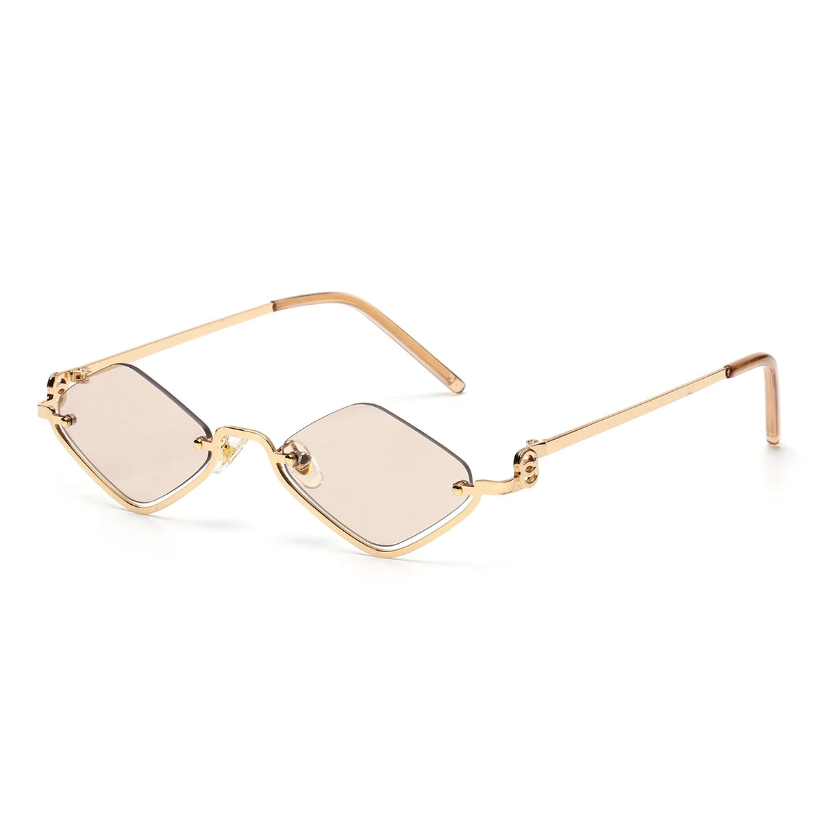 Fashion Small Polygonal Sunglasses Women Luxury Brand Metal Half Frame Sun Glasses Ladies Hipster sexy Cat Eye Shades Vintage