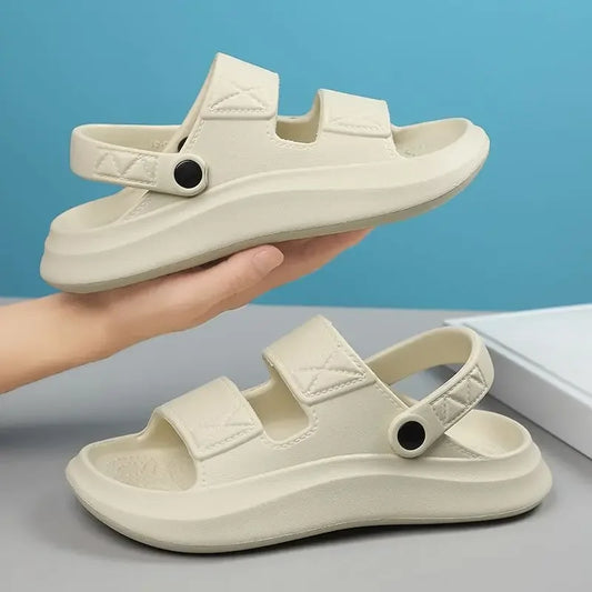 High Quality Summer Fashion Solid Color Convenient Men's Lightweight Slip on Casual Wear Resistant Large Size Sandals