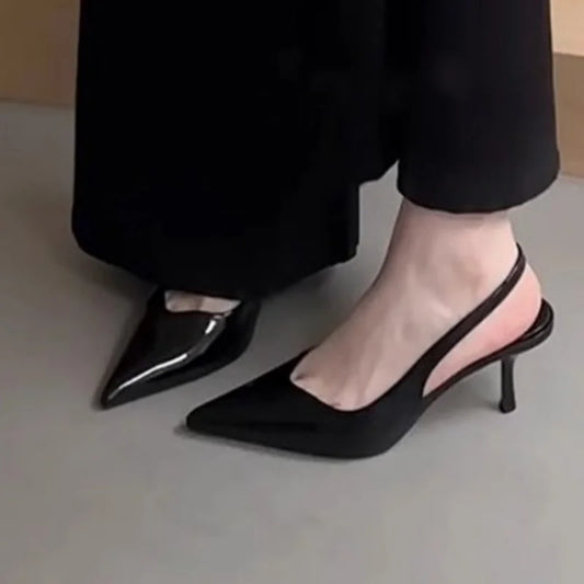 New Spring and Summer Fashion Sexy Banquet Casual Women's Shoes Solid Color Light Mouth Stiletto Heels Pointed Toe Toe Sandals