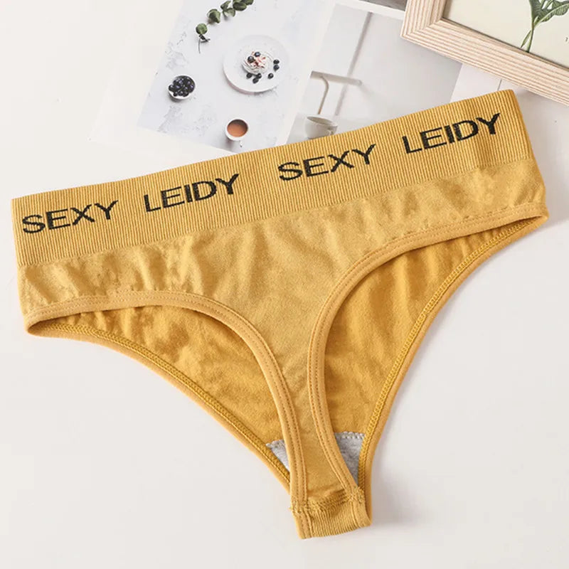 Letter Belt Brazilian Panties Women Seamless Underwear Female Underpants Sexy Briefs Lingerie Comfy Intimates