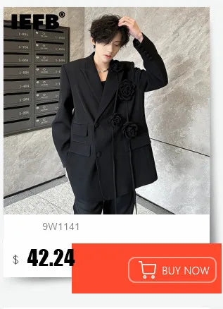 IEFB Embroidery Sequin Trendy Casual Men's Blazer Spring New Fashion Male Jacket Streetwear Suit Coat Personality 9Y9245