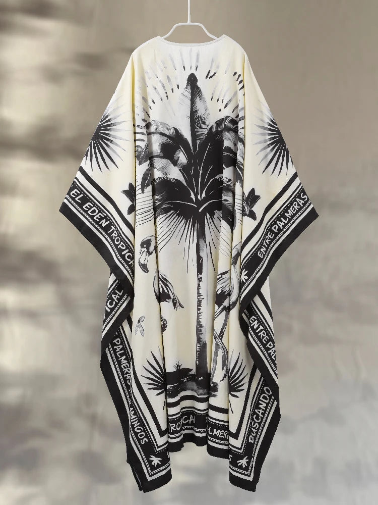 Fashion Print Pleated Long Dresses Women Party O-neck Full Sleeve Female Holiday Dresses 2025 Summer Lady Elegant  Robes