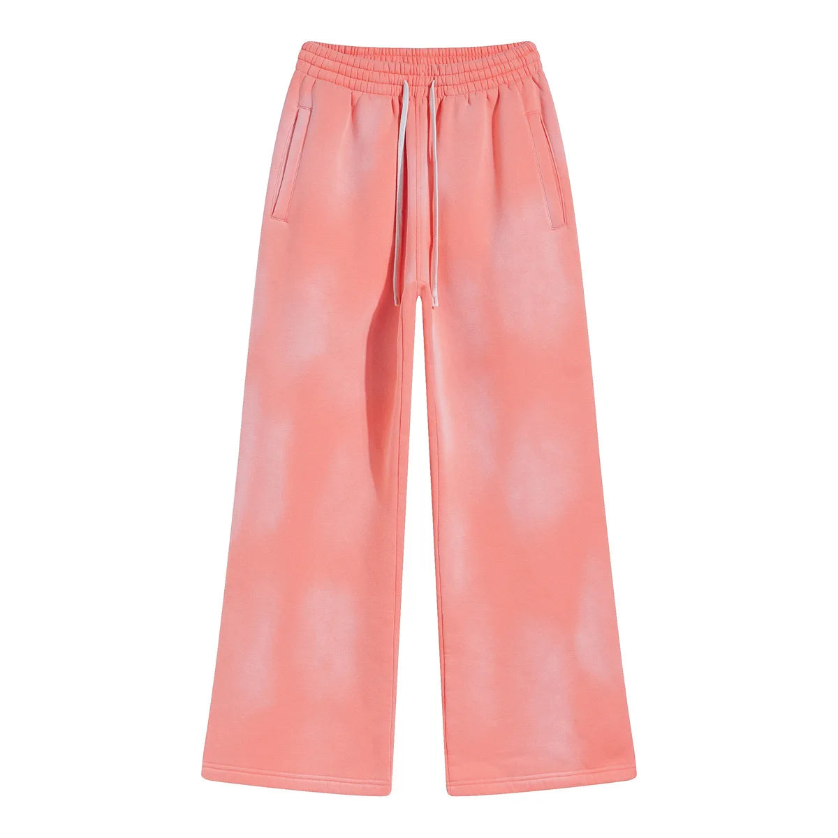 Autumn and winter 2024 new splash ink white spray-dyed loose plus velvet joggers