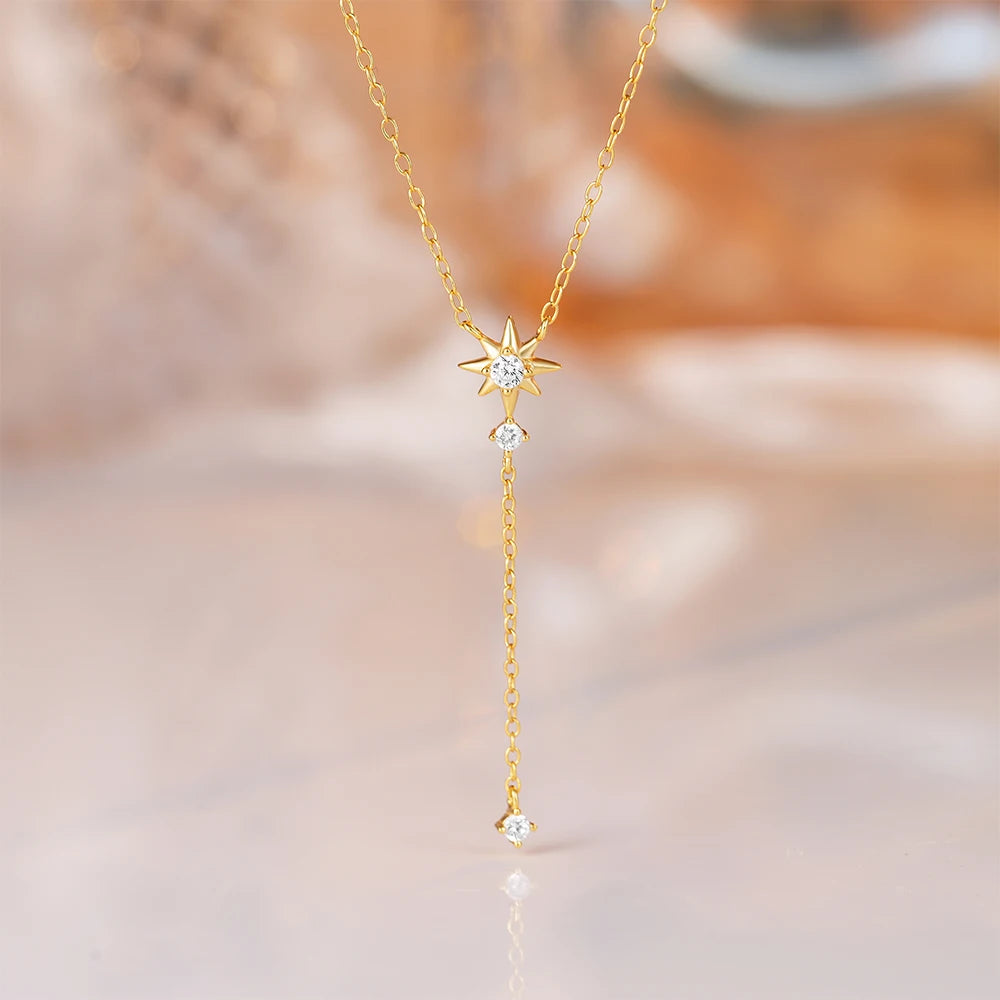 AIDE 925 Sterling Silver Personalized Snake Chain Adjustable Y Necklace Clavicle Pendant Chokers Necklace Women's Holiday Gifts
