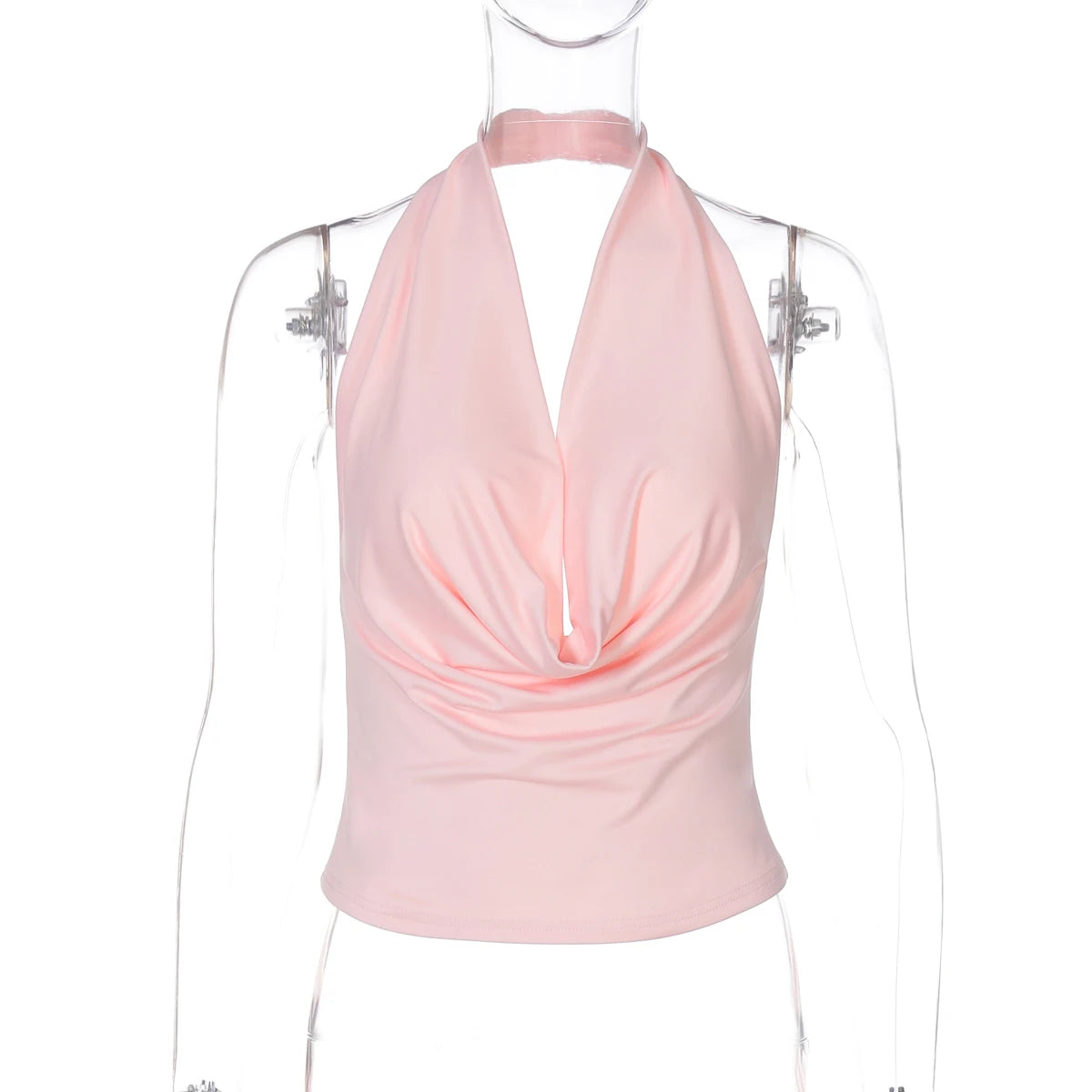Dulzura Halter Swinging Collar Sleeveless Backless Bodycon Tank Top Solid Sexy Casual Y2K Tops Party Club Street Summer Clothes