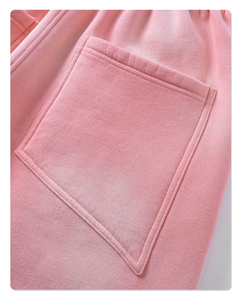Autumn and winter 2024 new splash ink white spray-dyed loose plus velvet joggers