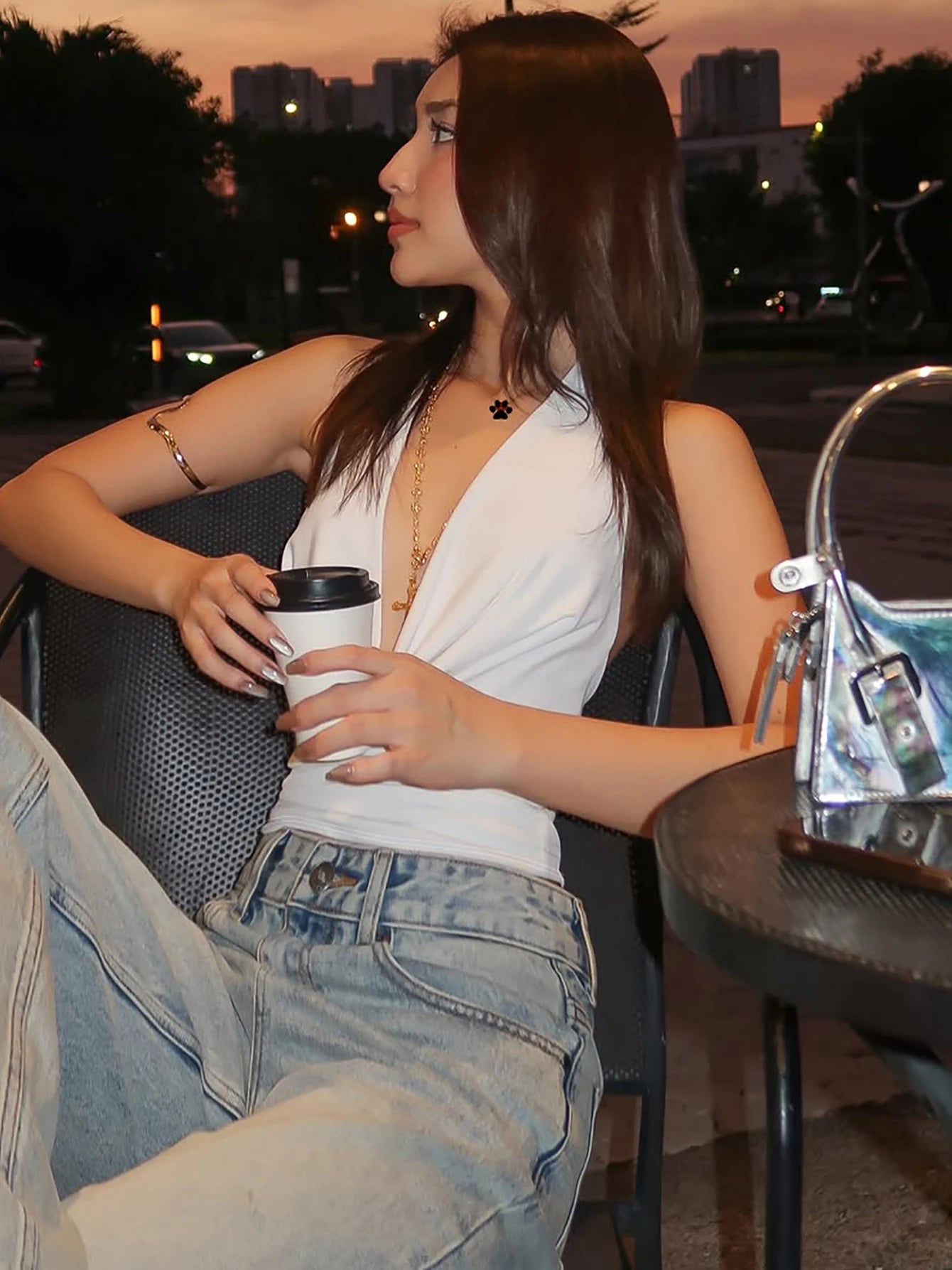 Dulzura Halter Swinging Collar Sleeveless Backless Bodycon Tank Top Solid Sexy Casual Y2K Tops Party Club Street Summer Clothes