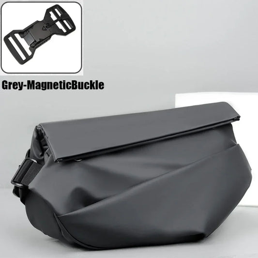 Premium Waterproof Magnetic Buckle Crossbody Bag Personality Fashion Men Messenger Bag Black Minimalist Shoulder Bags Men Bag
