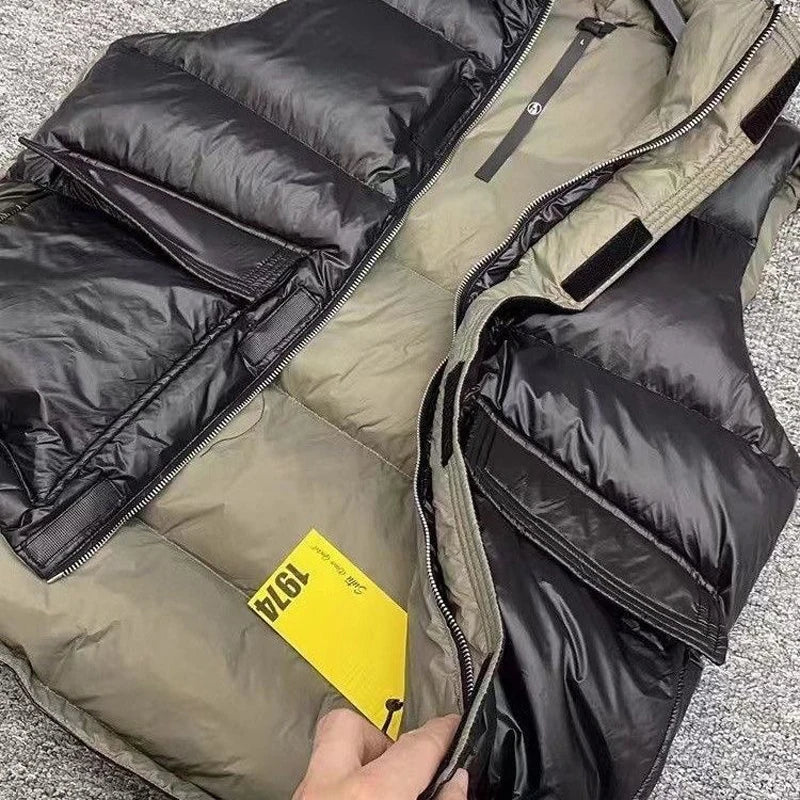 Down Vest For Men Luxury Designer Outdoor Duck Down Camisole Casual Loose Big Pocket Puffer Vest Men High Quality Jacket Coat