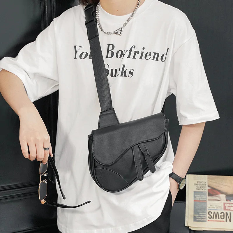 GUMST Men Shoulder Bag Gun shape Casual Brown Men Bag Leather Men's Messenger Bag