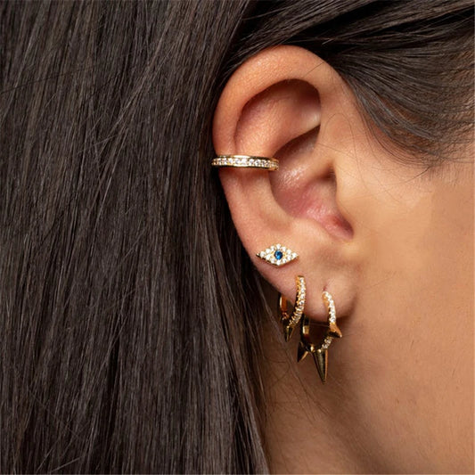 CANNER White Zircon Simple Love Round Earring For Women 925 Sterling Silver Earrings Hoops Pendiente Plata Piercing Gold Jewelry