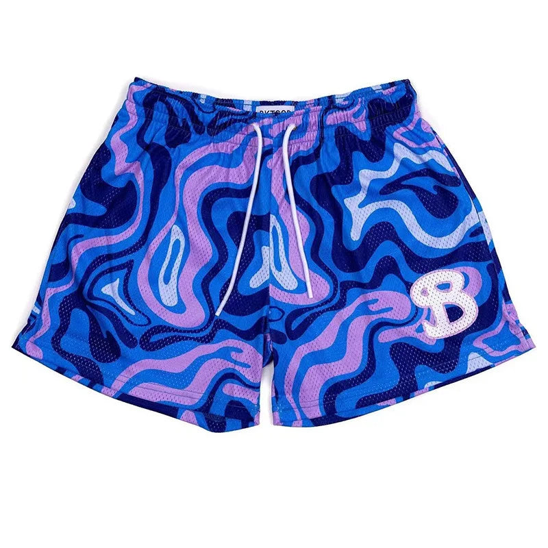 BKTSQD brand man Training sports shorts men's mesh quick drying quarter knee basketball running beach short pants