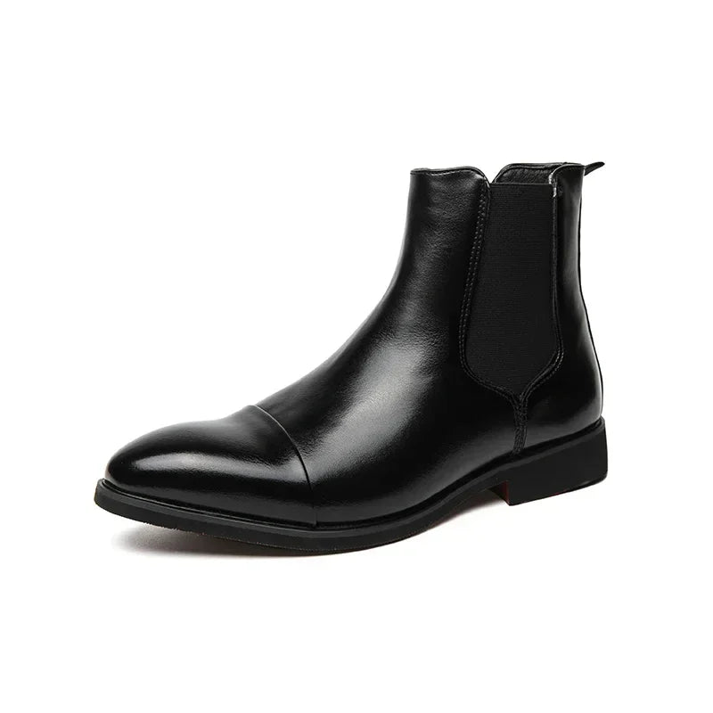 Luxury Brand Men's Chelsea Boots New Outdoor Red Sole Square Shoes Handmade Toe Business Ankle Boots for Men Dress Boots 2024