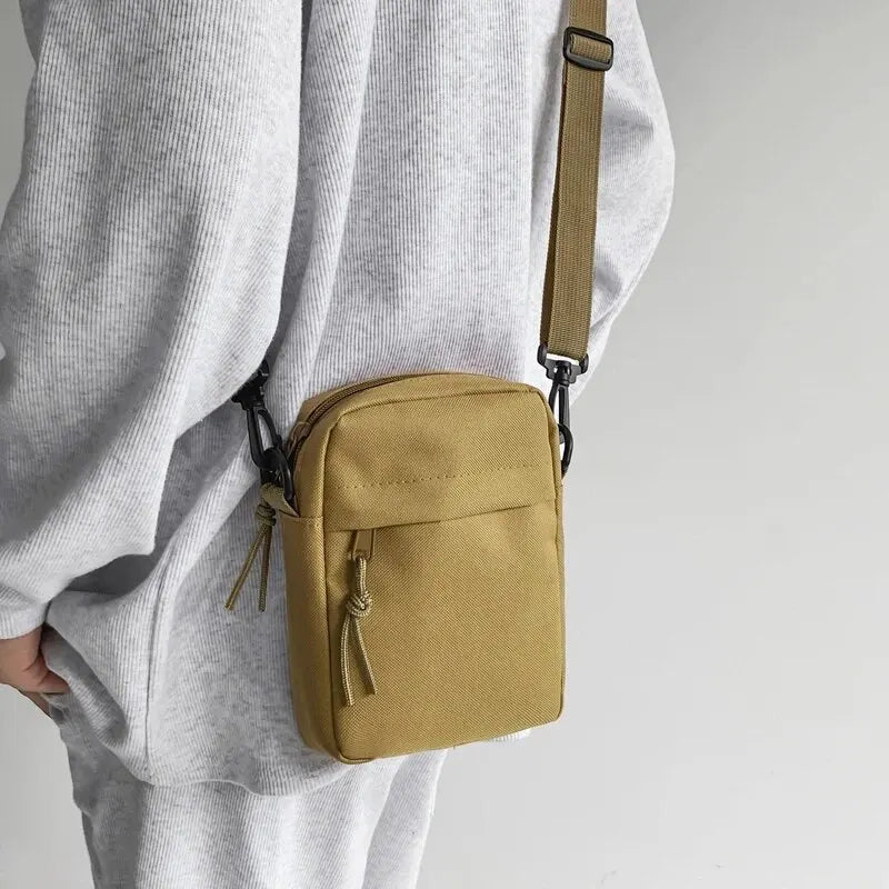 Messenger Sling Bags For Men Casual Canvas Small Zipper Crossbody Pouch Simple Small Crossbody Shoulder Bag Men Bag