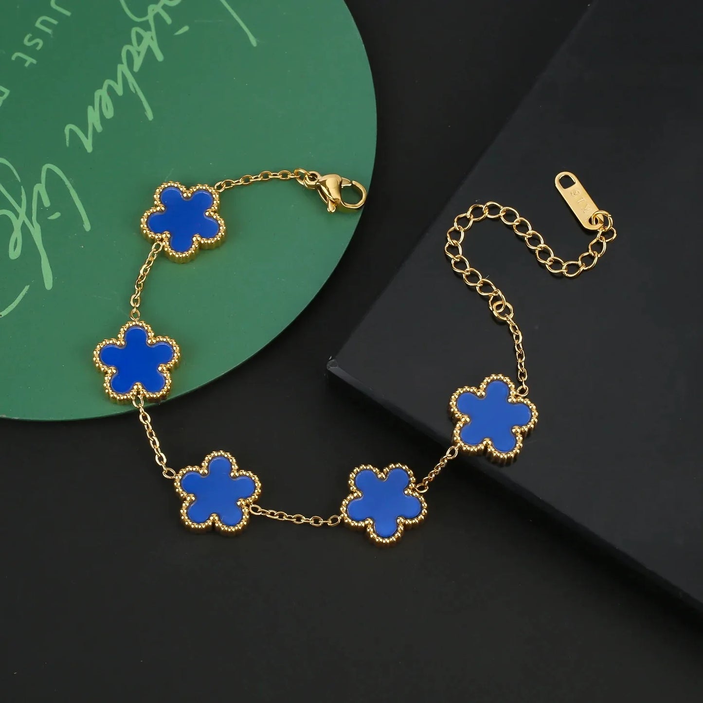 High Quality 316L Metal Laser Five Leaf Flower Charm Bracelet Classic for Woman Stainless Steel Party Jewelry Trend Clover