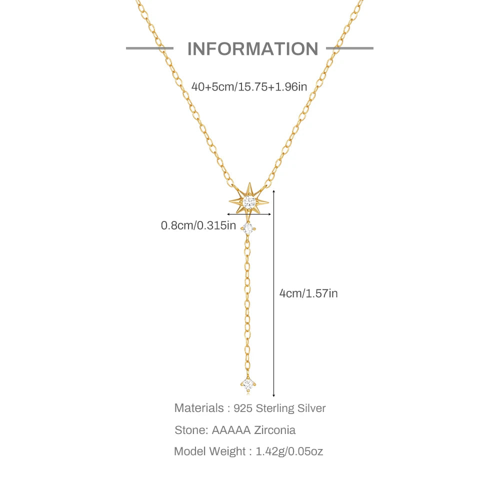 AIDE 925 Sterling Silver Personalized Snake Chain Adjustable Y Necklace Clavicle Pendant Chokers Necklace Women's Holiday Gifts