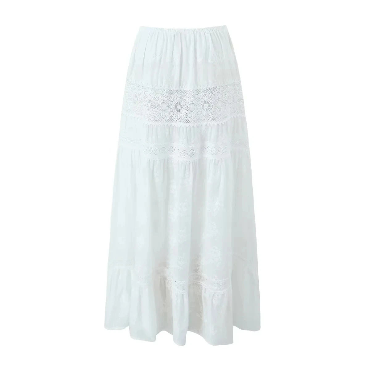 Lace Skirt Set Dress Summer Women Beach Holiday Sexy Cotton Matching Set Outfits Spring White 2 Pcs Vestidos Female Set 2025