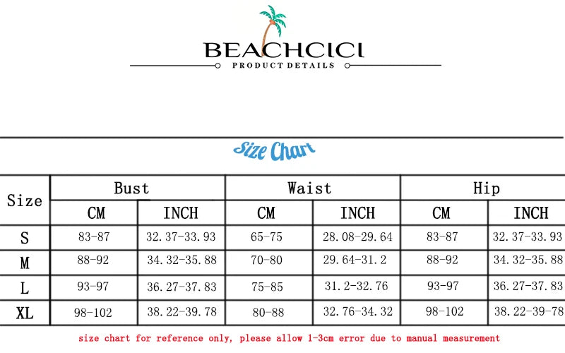 BEACHCICI Women's Bikini One Piece Summer Fashion Sexy Solid Deep V Neck Halterneck Nipped Waist Beach Vacation Swimwear