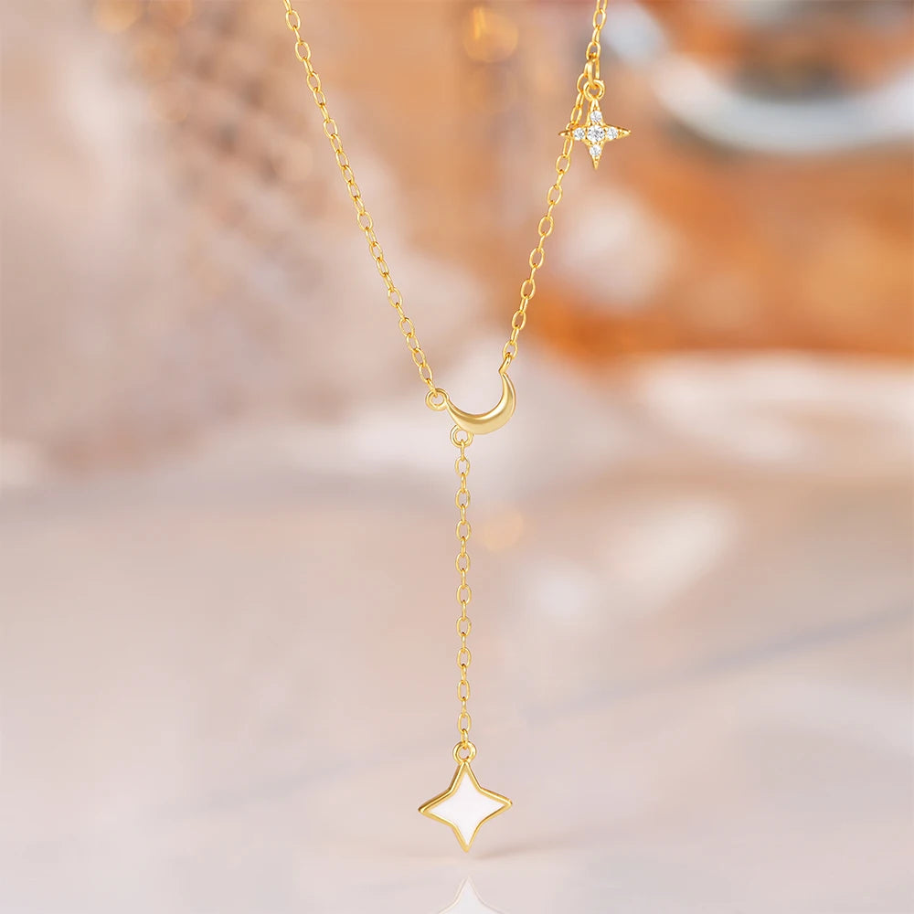 AIDE 925 Sterling Silver Personalized Snake Chain Adjustable Y Necklace Clavicle Pendant Chokers Necklace Women's Holiday Gifts