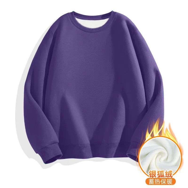 LEGIBLE 2025 Autumn Winter Woman's Hoodies Oversize Female Loose Solid Thicken Fleece Warm Women Sweatshirts Lady