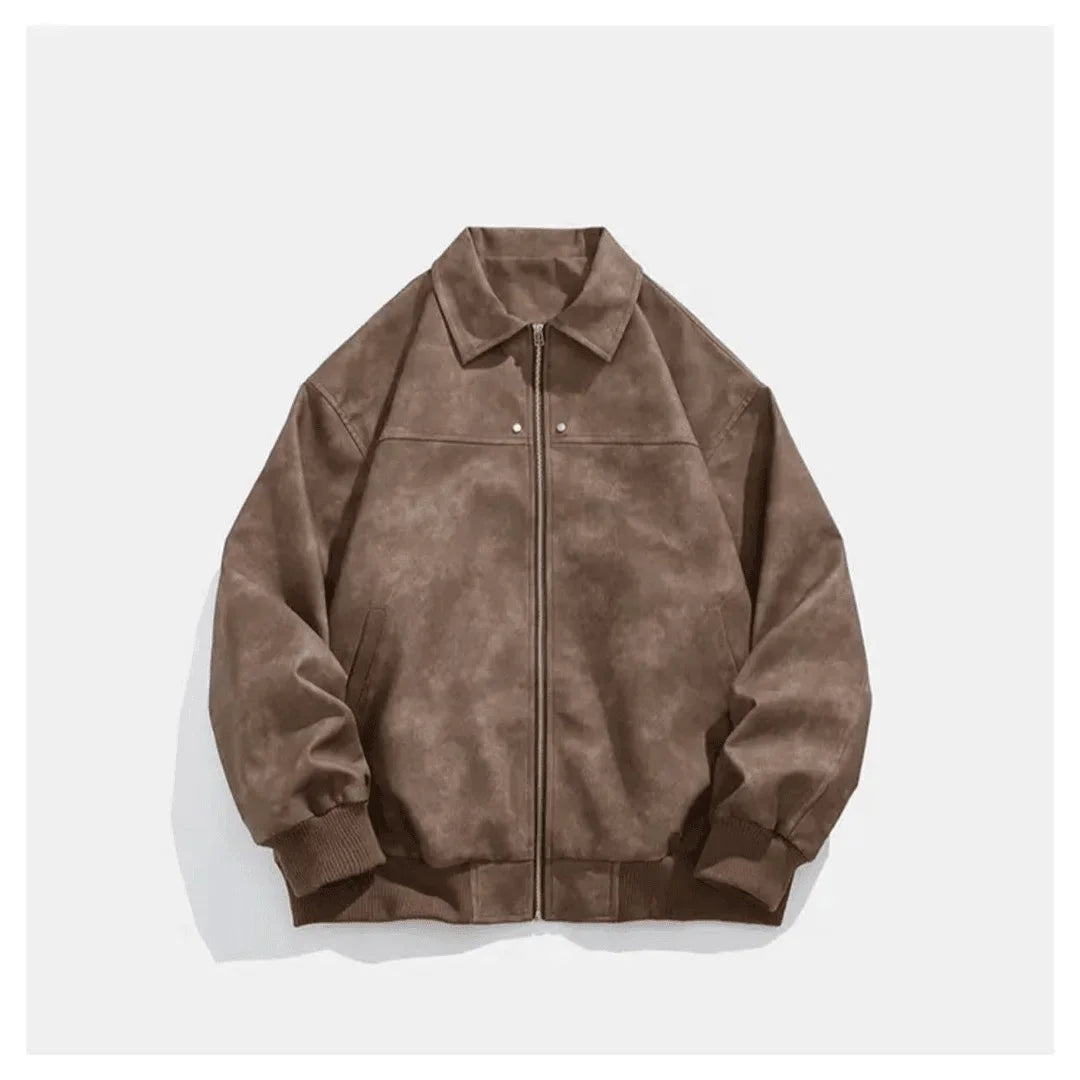 American Style Vintage Lapel Jacket For Men Loose Fit Versatile Autumn Winter Trendy Hong Kong Style Couple Workwear Jacket