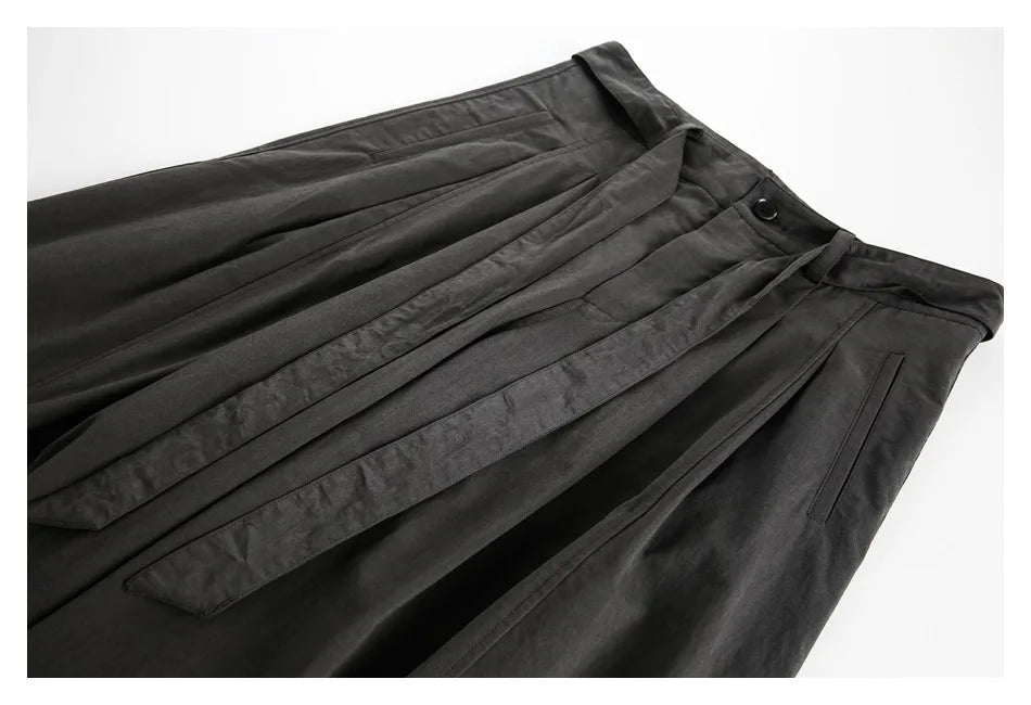 Japanese Streetwear Fashion Show Overalls Men's Loose Vintage Straight Casual Pure Cotton Wide-leg Baggy Pants Cargo Trousers