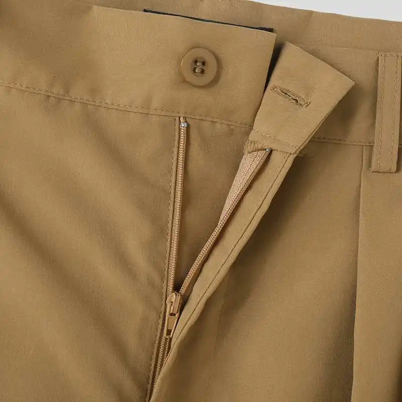 INCERUN Men Wide Leg Pants Solid Color Button Joggers Loose Pleated Casual Trousers Men Streetwear 2024 Fashion Long Pants S-5XL