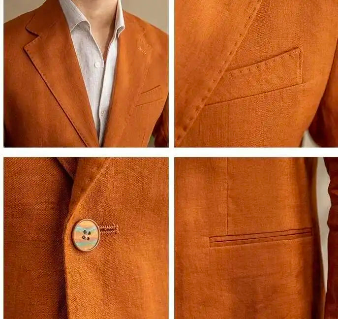High Quality Linen Blend Business Dress Suit Wedding Suit Men Versatile Casual Office Party Prom Costume Homme Men Tuxedo Suit